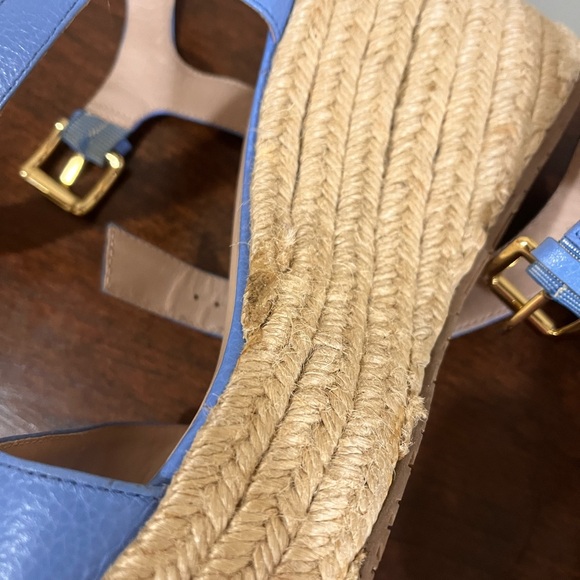 Kate Spade Blue Platform Espadrille Wedge Sandals Size 9M - Picture 6 of 16
